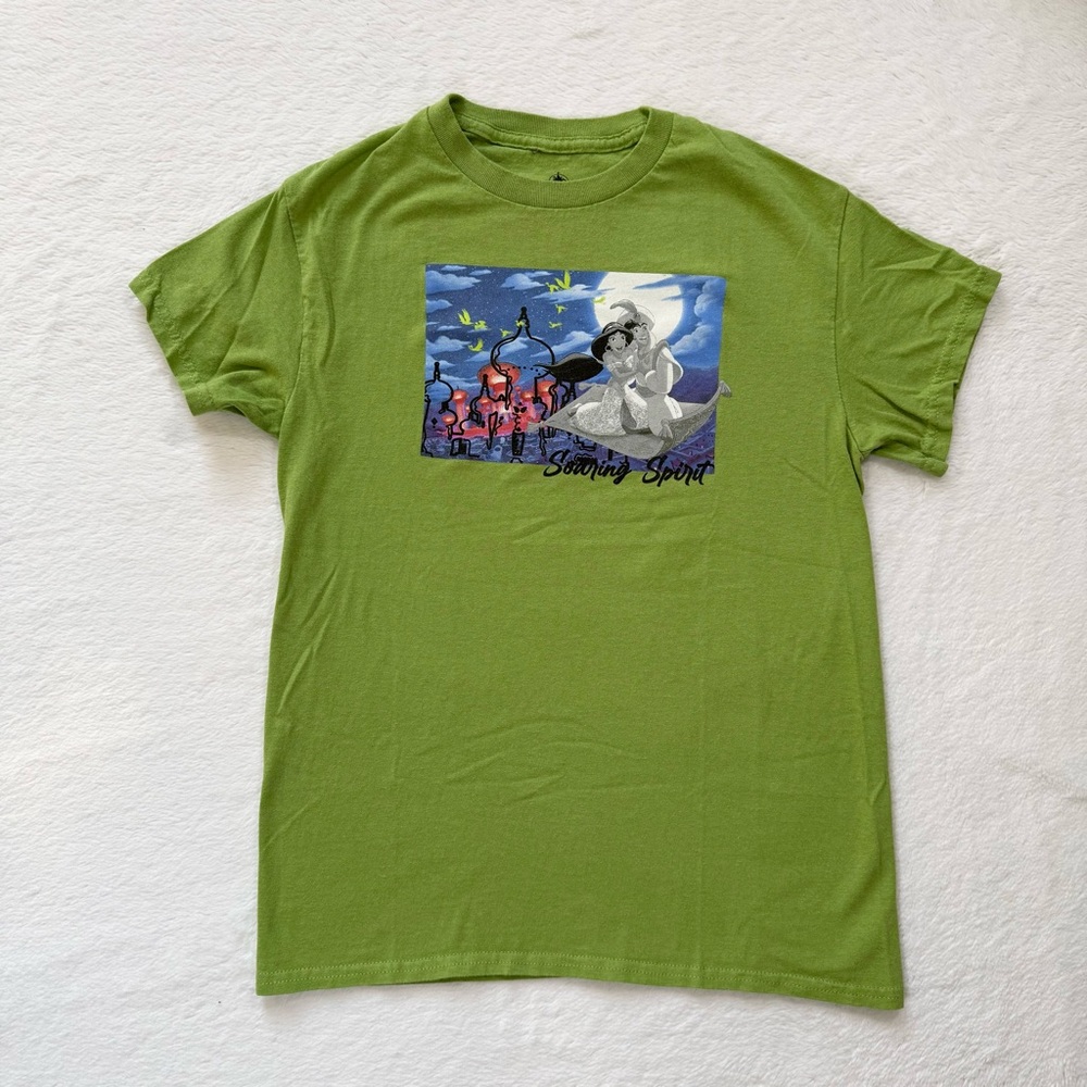 Disney Adult Small Green Aladdin Jasmine Agrabah Soaring Spirit T-Shirt